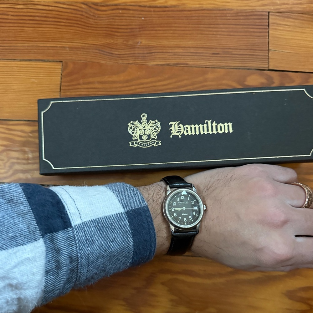 HAMILTON Khaki Automatic 8753 Men's Black Swiss Analog 35mm SS Not Original Box - Picture 9 of 16